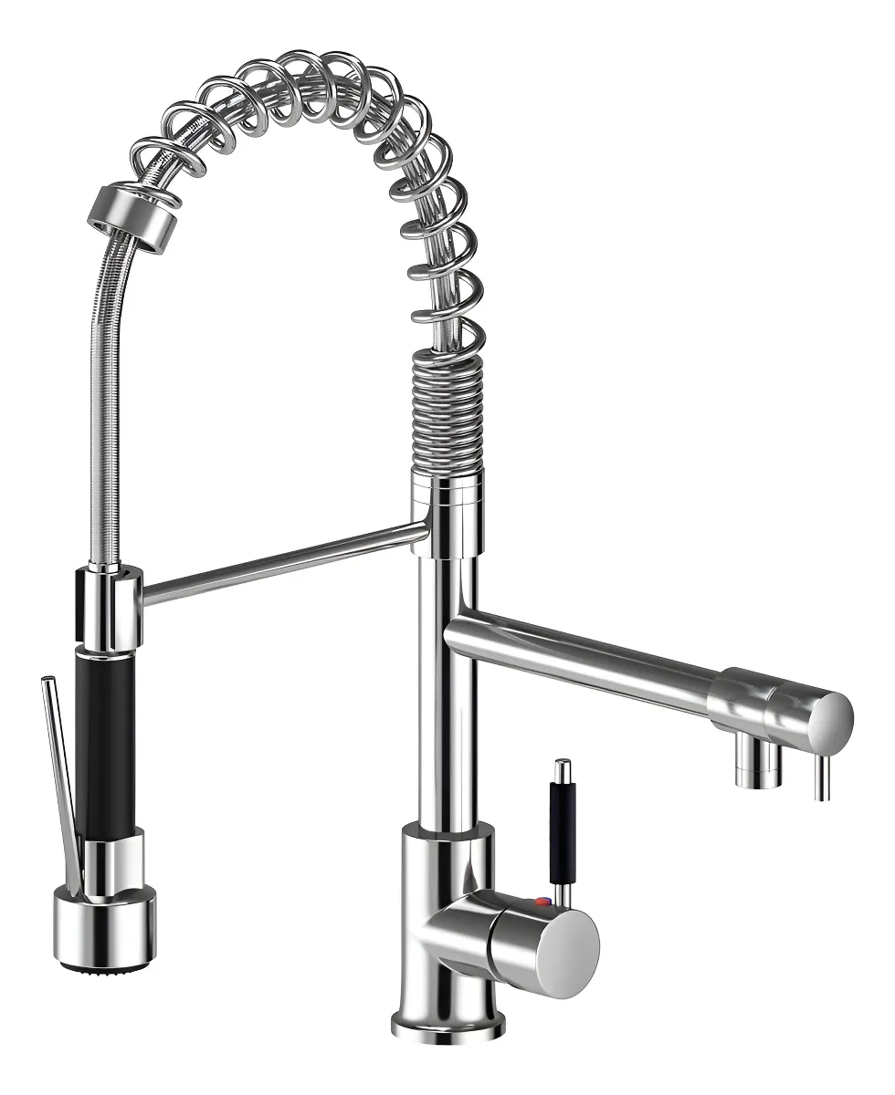 Cozinha De Aço Inoxidável Bancada Grande Torneira De Mola Acabamento Brilhante Cor Prateado Winda