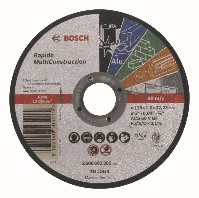 Disco Corte Multiconstructions - 125X1MM - Bosch