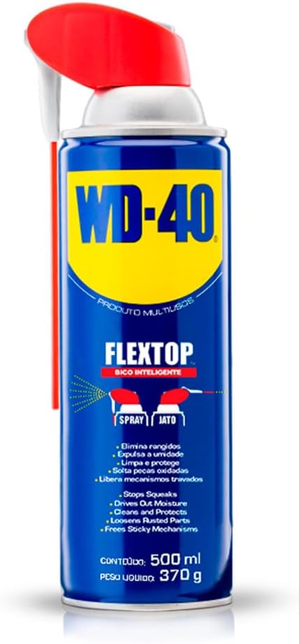 WD-40 Spray Lubrificante Multiuso Flextop 500ml Antiferrugem Desengripante