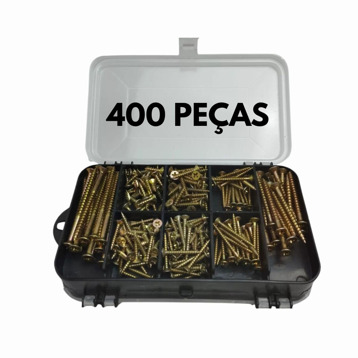 Kit 400 Peças Parafusos E Buchas P/Parede Com Organizador
