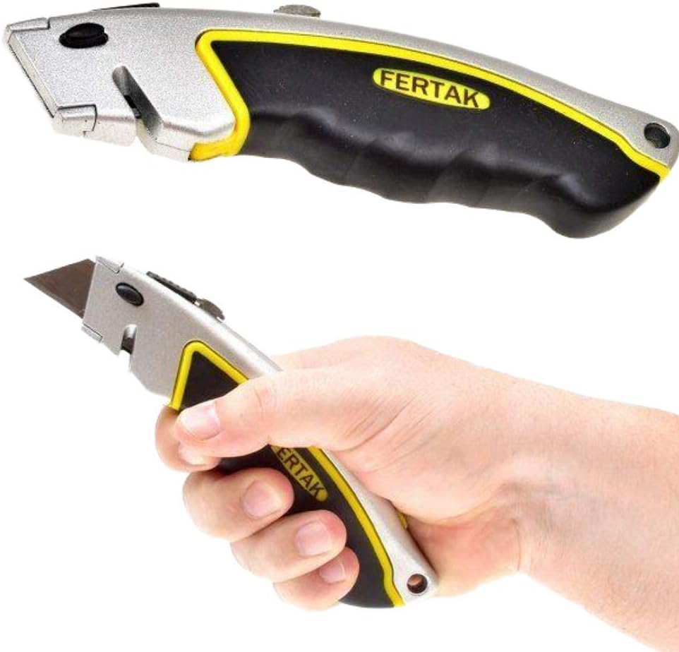 Estilete Metal Emborrachado Trapezoidal 18mm Com 5 Lâminas